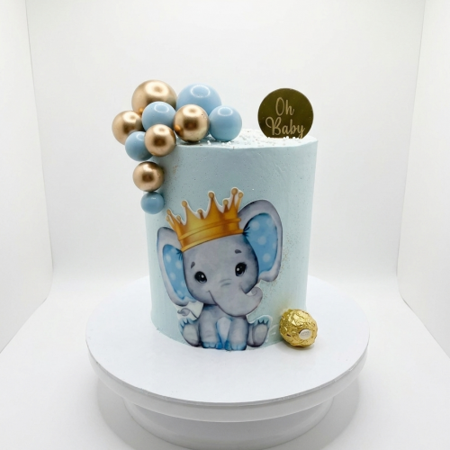 Baby Blue Elephant Celebration Cake