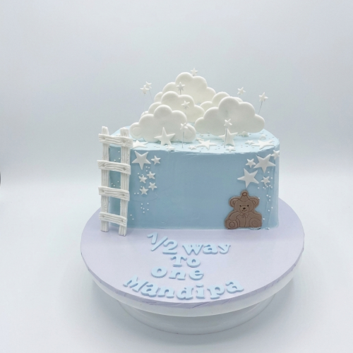 Halfway to One Cake - Blue